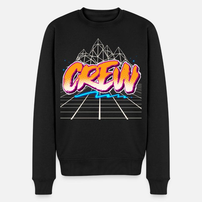 Crew - Männer Premium Bio Pullover - Schwarz