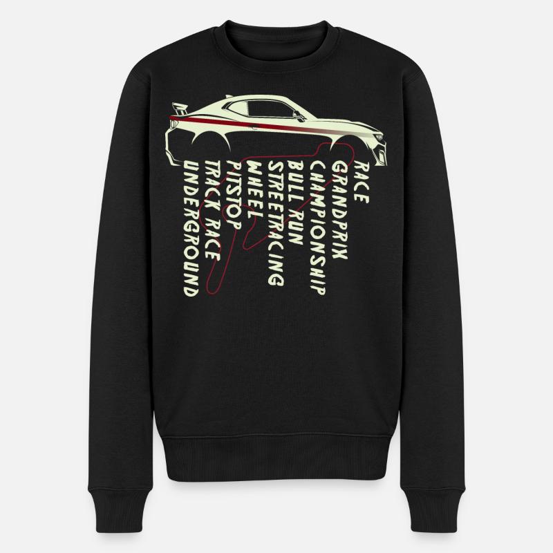 Courses de sport automobile - Pull Premium bio Homme - noir