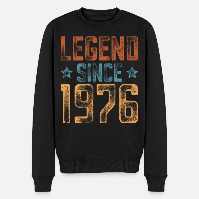 1976 Naissance Année de naissance Anniversaire - Pull Premium bio Homme - noir