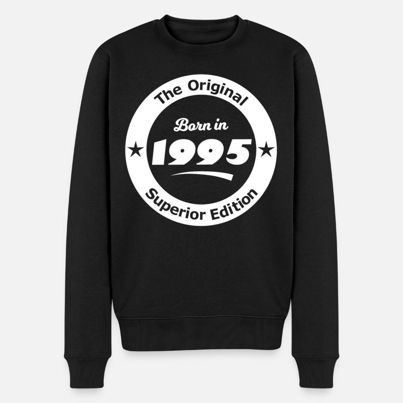 Geburtsjahr 1995 - Männer Premium Bio Pullover - Schwarz