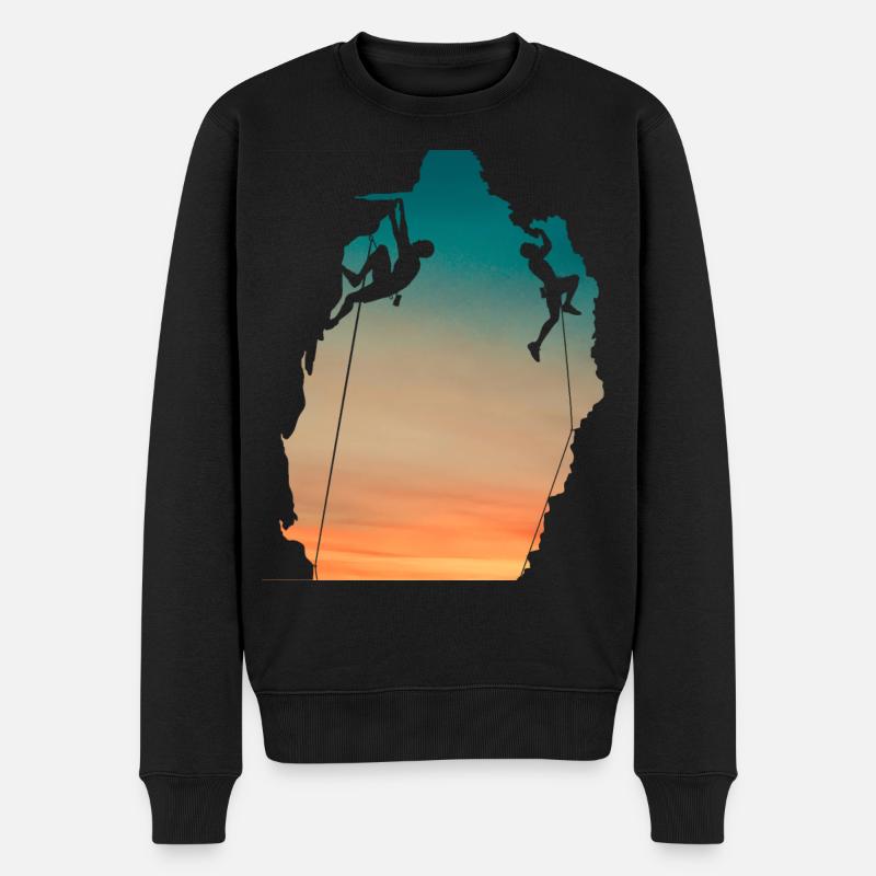 Sunset Cliff Climbers - Männer Premium Bio Pullover - Schwarz