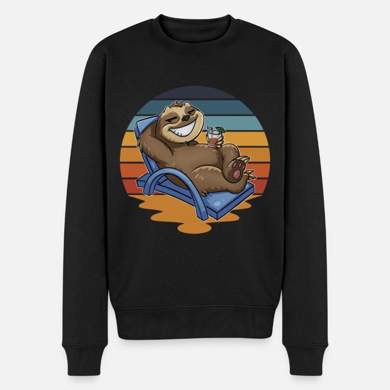 Vacances sloth Holidaymaker - Pull Premium bio Homme - noir