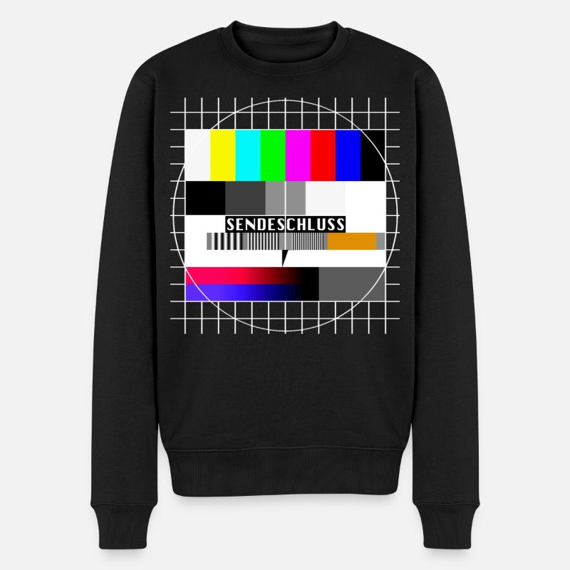 Testbild Sendeschluss 80er 90er Jahre Party Kostüm - Männer Premium Bio Pullover - Schwarz