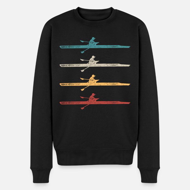 Rudern Ruderer Ruderboot Vintage - Männer Premium Bio Pullover - Schwarz