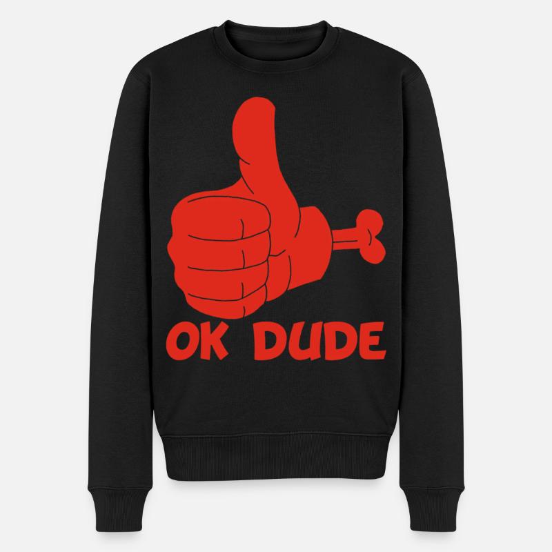 Ok Mann! (rot) - Männer Premium Bio Pullover - Schwarz