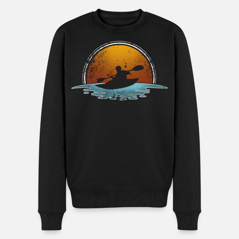 Kajak - Männer Premium Bio Pullover - Schwarz