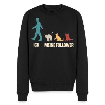 Katzen Katze Ich Und Meine Follower - Männer Premium Bio Pullover - Schwarz - Vorne - Nico (187cm)