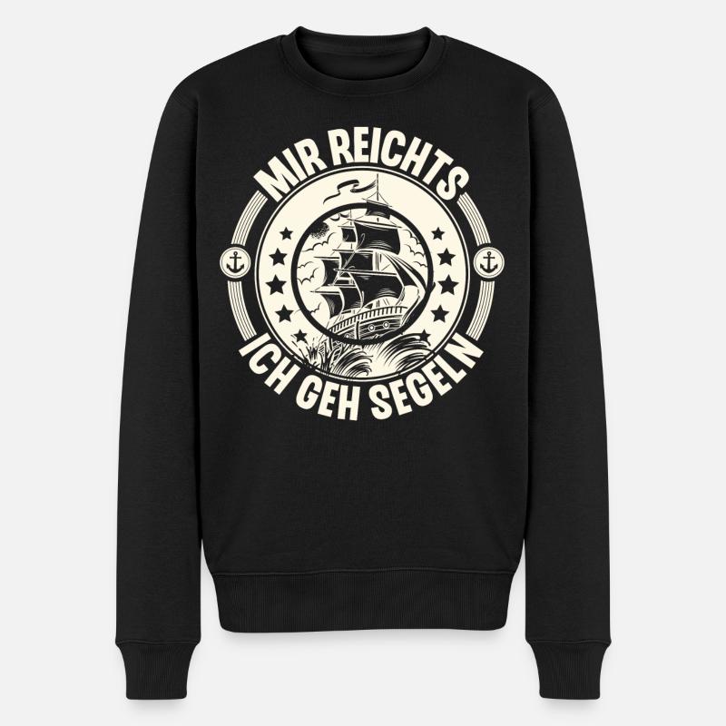 Segeln Segler Segelboot - Männer Premium Bio Pullover - Schwarz