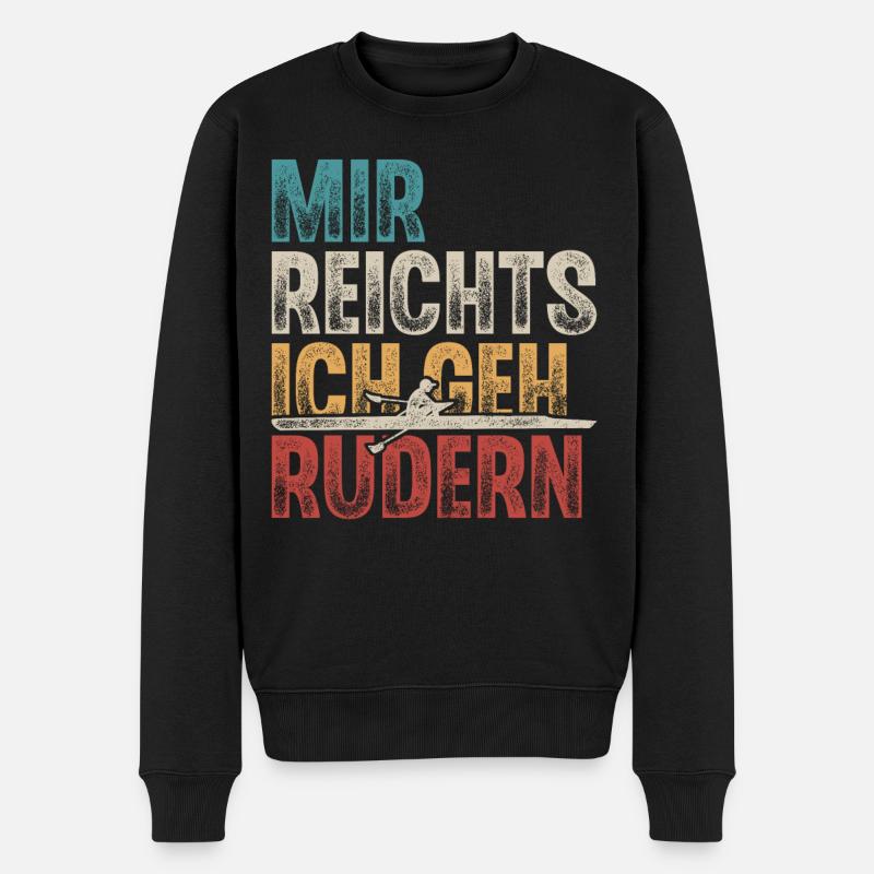 Rudern Ruderer Ruderboot - Männer Premium Bio Pullover - Schwarz