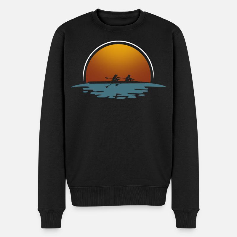 Rudern Ruderer Ruderboot - Männer Premium Bio Pullover - Schwarz