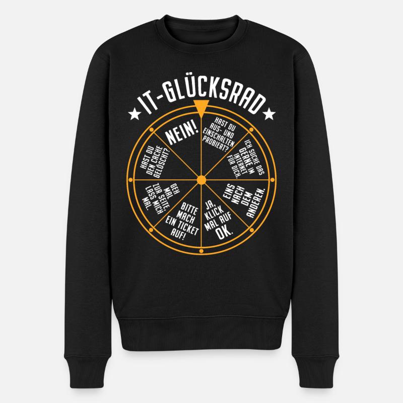 IT Support Glücksrad Service Desk IT Helpdesk Nerd - Männer Premium Bio Pullover - Schwarz