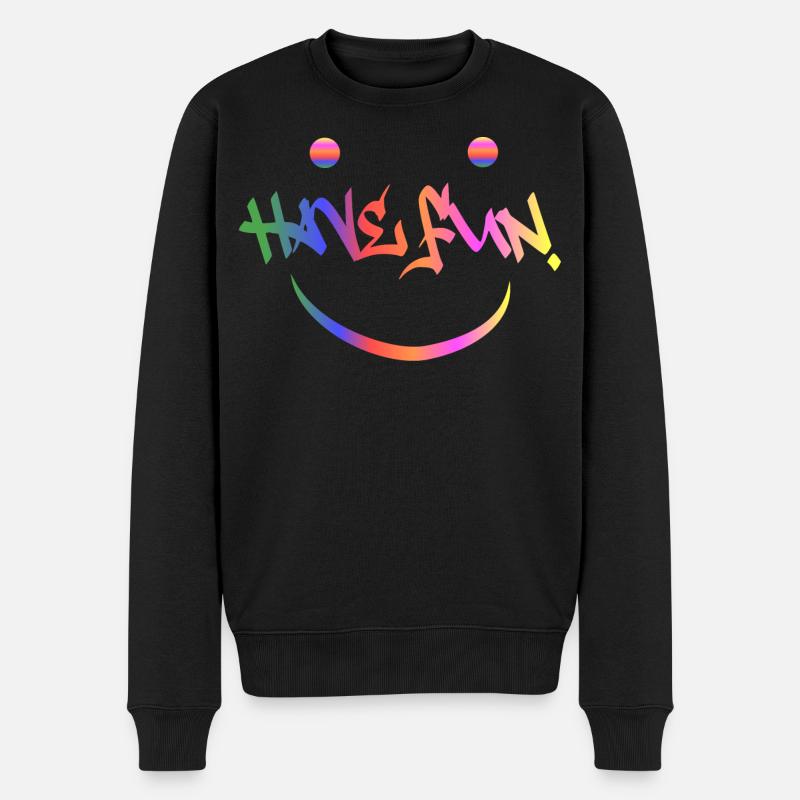 Hab Spaß - Männer Premium Bio Pullover - Schwarz