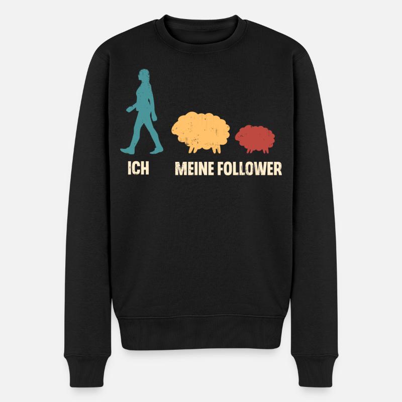Ich Meine Follower Schaf Schafe - Männer Premium Bio Pullover - Schwarz