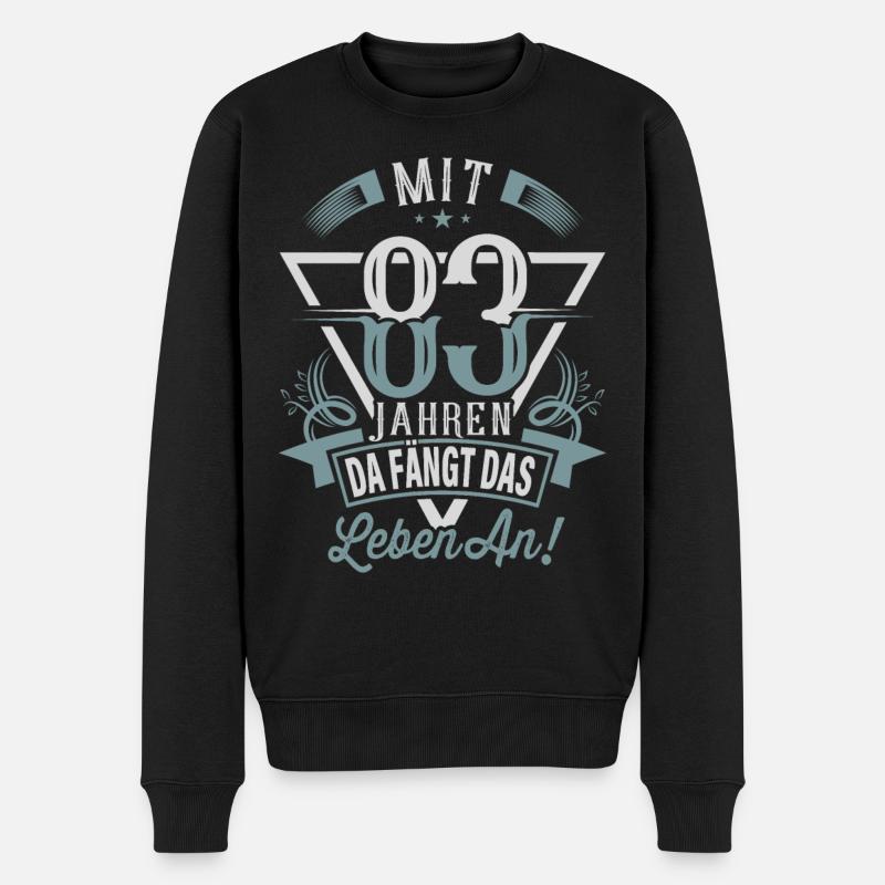 83. Geburtstag Da Fängt Das Leben An - Männer Premium Bio Pullover - Schwarz
