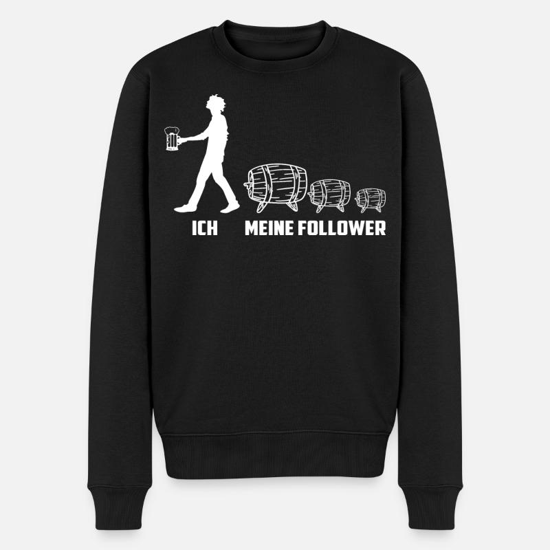 Meine Bierfass Follower - Männer Premium Bio Pullover - Schwarz