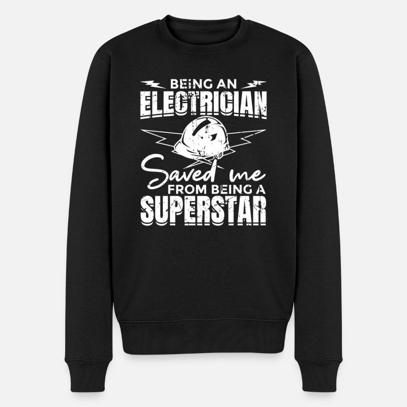 Drôle d’électricien disant - Pull Premium bio Homme - noir