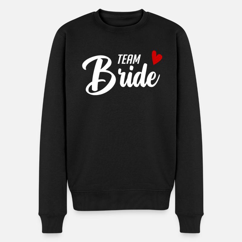 Team Braut Hochzeitsfeier - Männer Premium Bio Pullover - Schwarz
