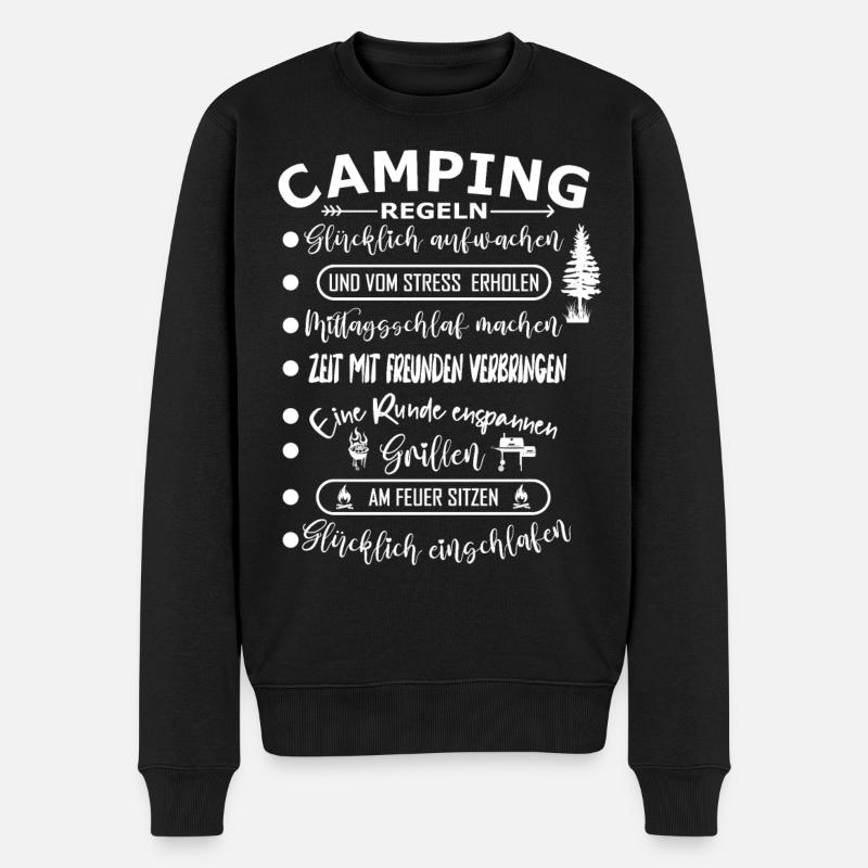 Campingregeln - Männer Premium Bio Pullover - Schwarz