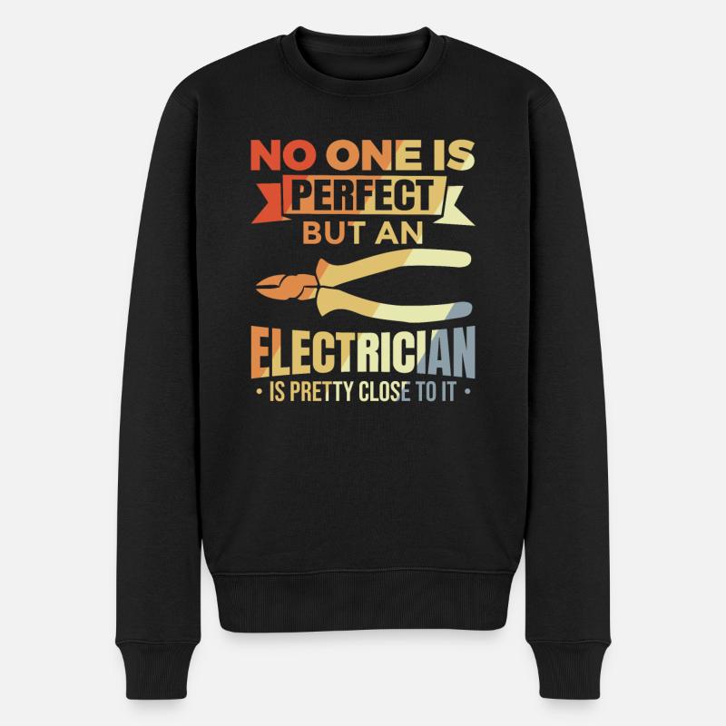 Elektriker Witz - Männer Premium Bio Pullover - Schwarz