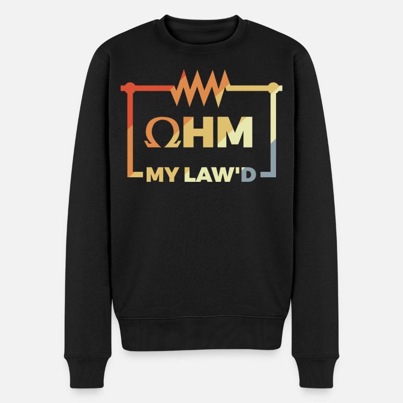 Lustiges Ohmsches Gesetz - Männer Premium Bio Pullover - Schwarz