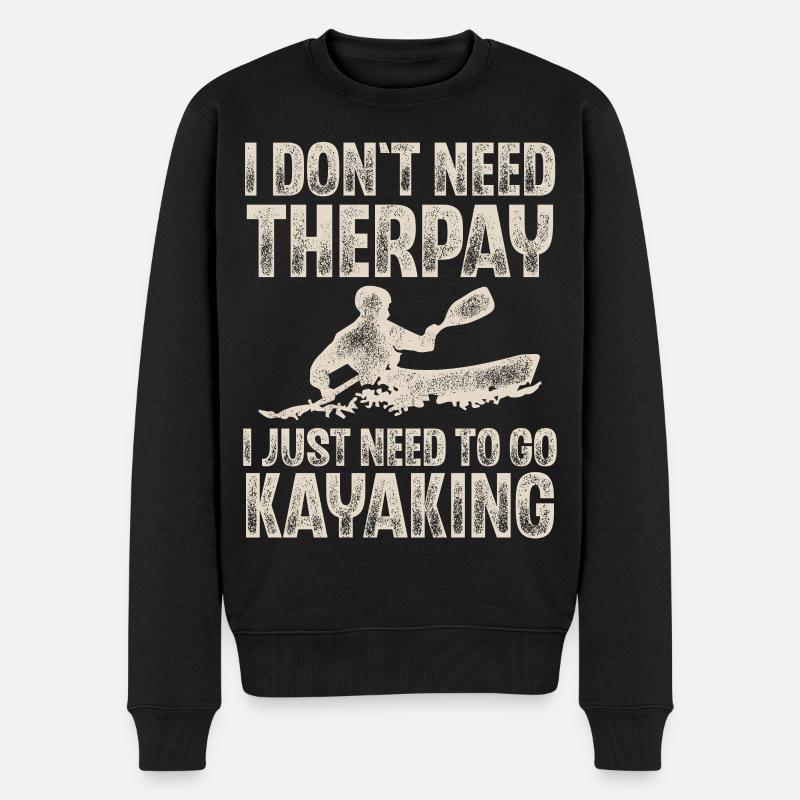 Kajak Kajakfahren paddeln Kajaker Kajakerin - Männer Premium Bio Pullover - Schwarz