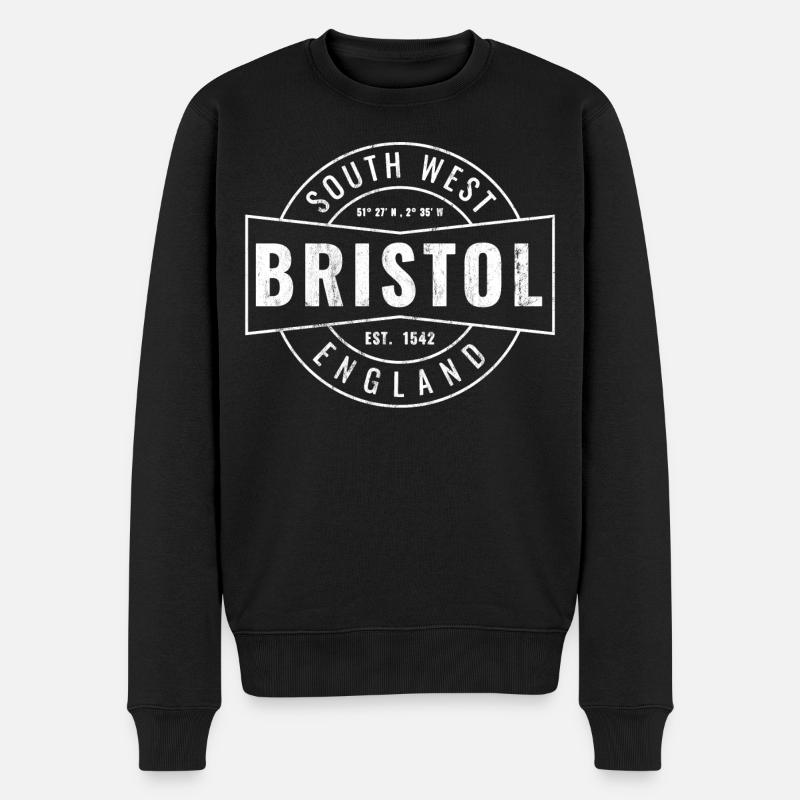Insigne de la ville vintage de Bristol - Pull Premium bio Homme - noir