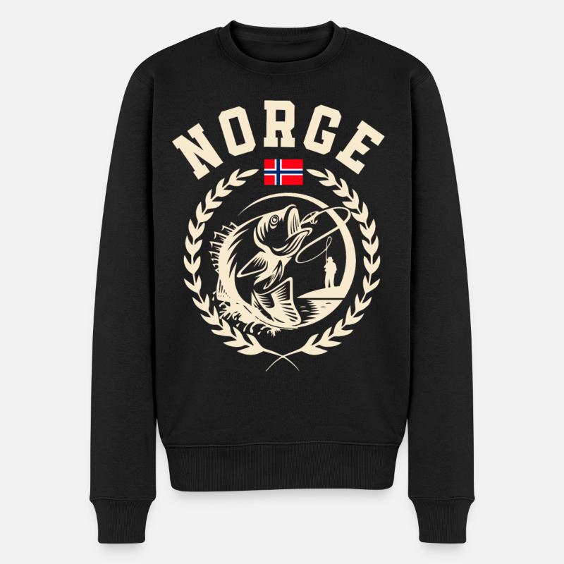 Norwegen Angeln Angler Fischen - Männer Premium Bio Pullover - Schwarz