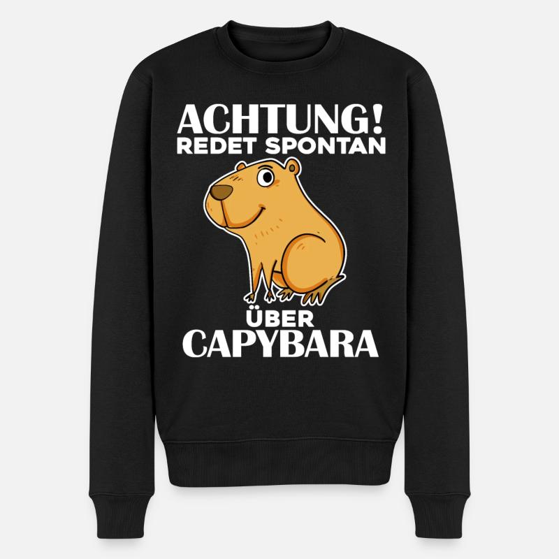 Capybara - Männer Premium Bio Pullover - Schwarz