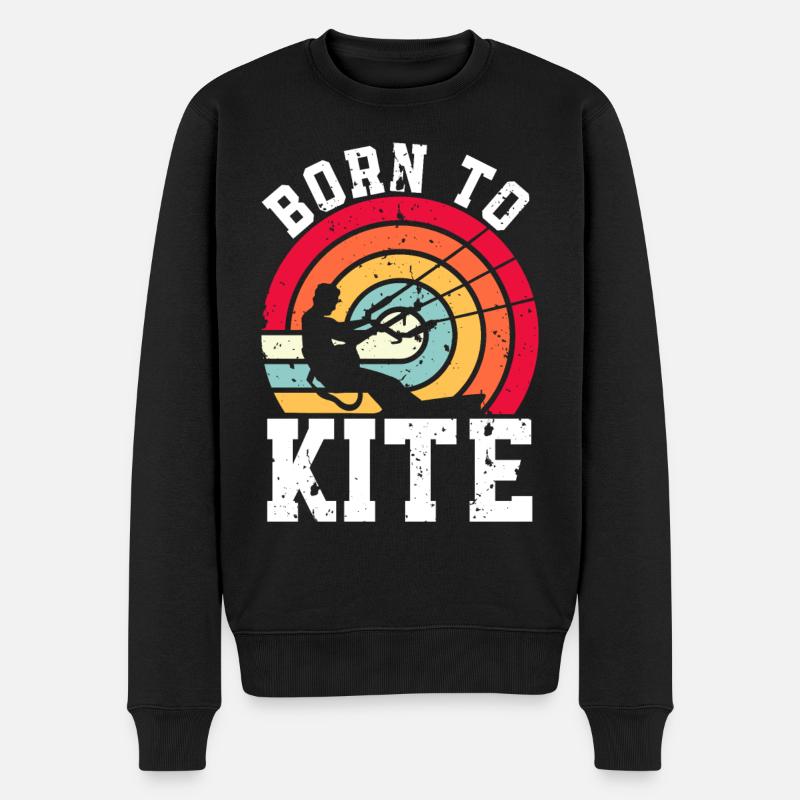 Kitesurfen Kitesurf Kitesurfer Kiteboard - Männer Premium Bio Pullover - Schwarz
