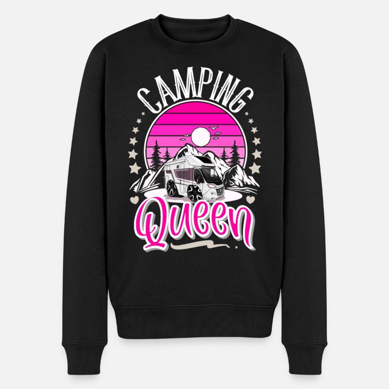 Camping Queen Camper Campen Oma - Männer Premium Bio Pullover - Schwarz