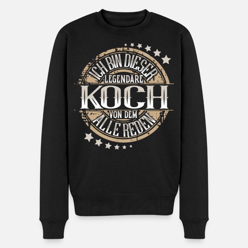 Koch - Männer Premium Bio Pullover - Schwarz