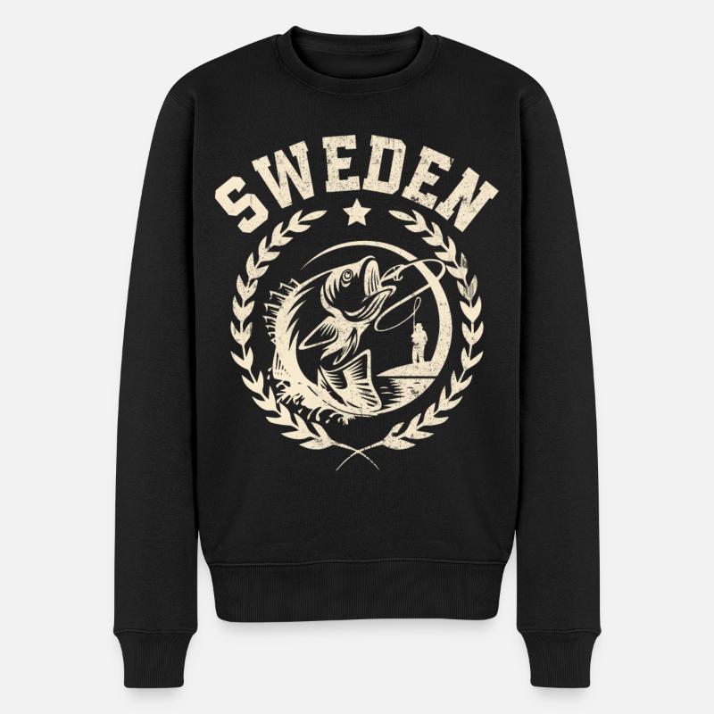 Suède Pêche Pêcheur Pêcheur - Pull Premium bio Homme - noir
