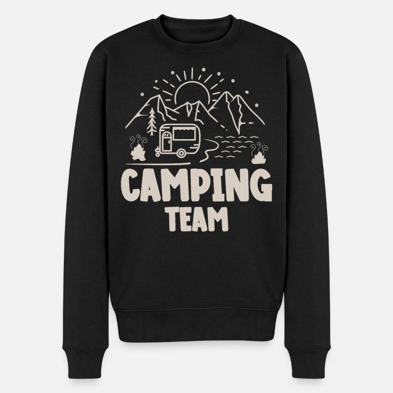 Camping Team Camper Campen - Männer Premium Bio Pullover - Schwarz