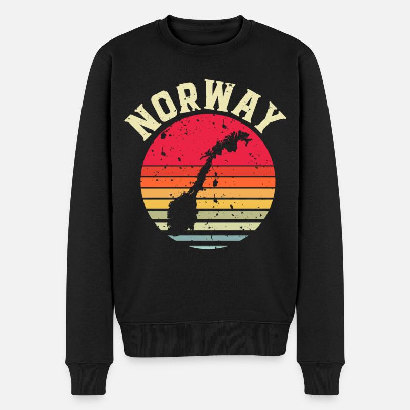Norwegen - Männer Premium Bio Pullover - Schwarz