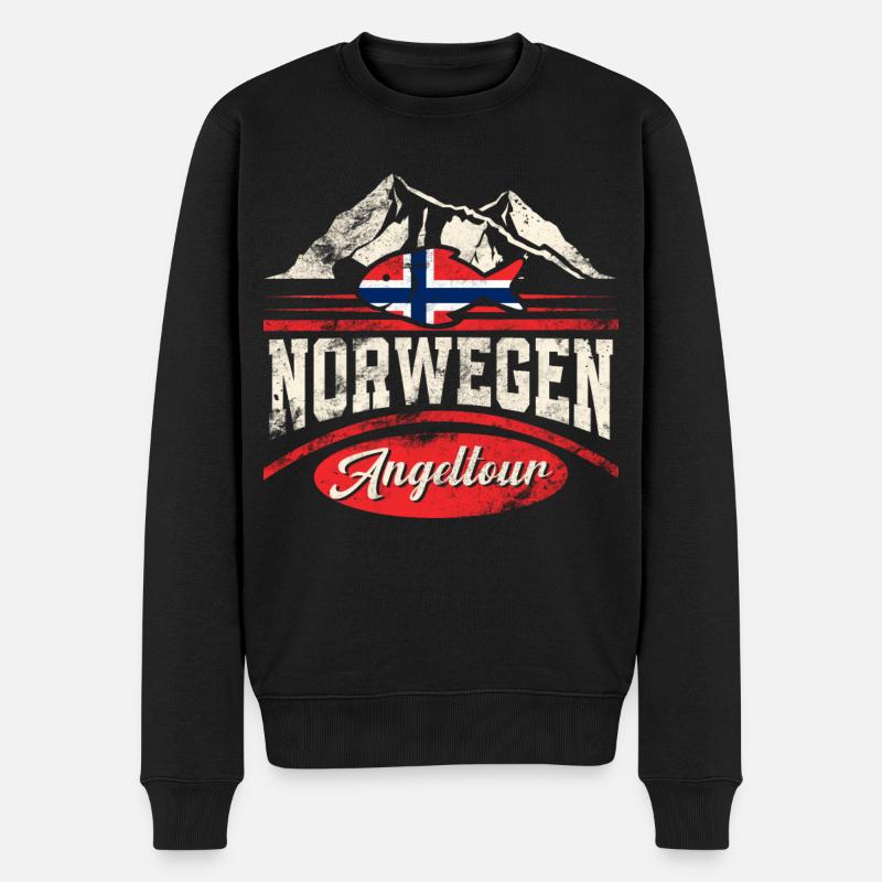Norwegen Angeltour - Männer Premium Bio Pullover - Schwarz