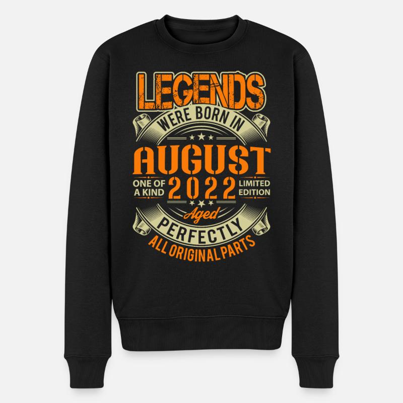 Légende d’anniversaire d’août 2022 - Pull Premium bio Homme - noir