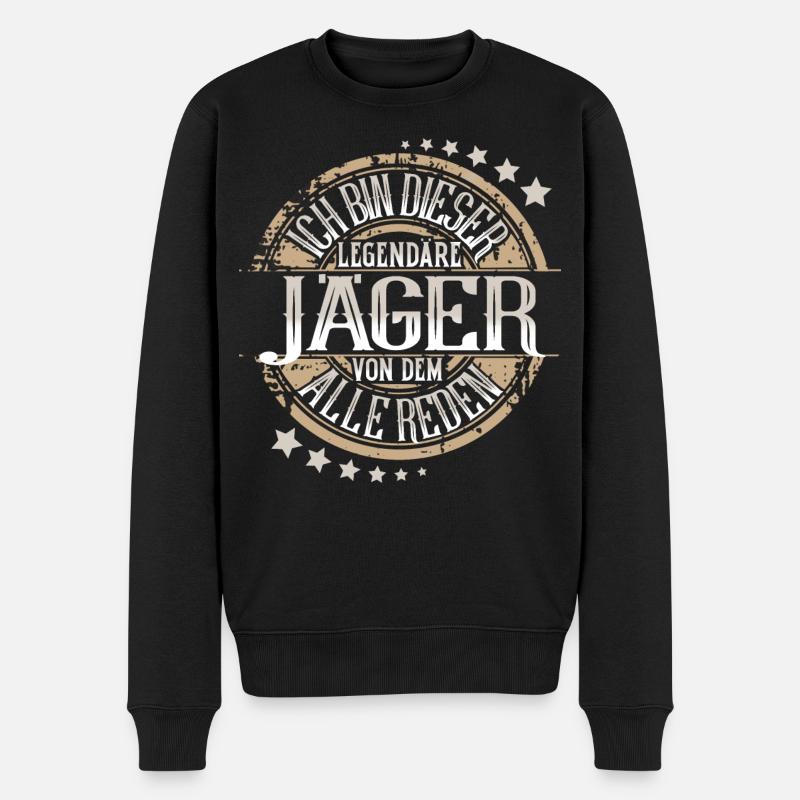 Jäger - Männer Premium Bio Pullover - Schwarz