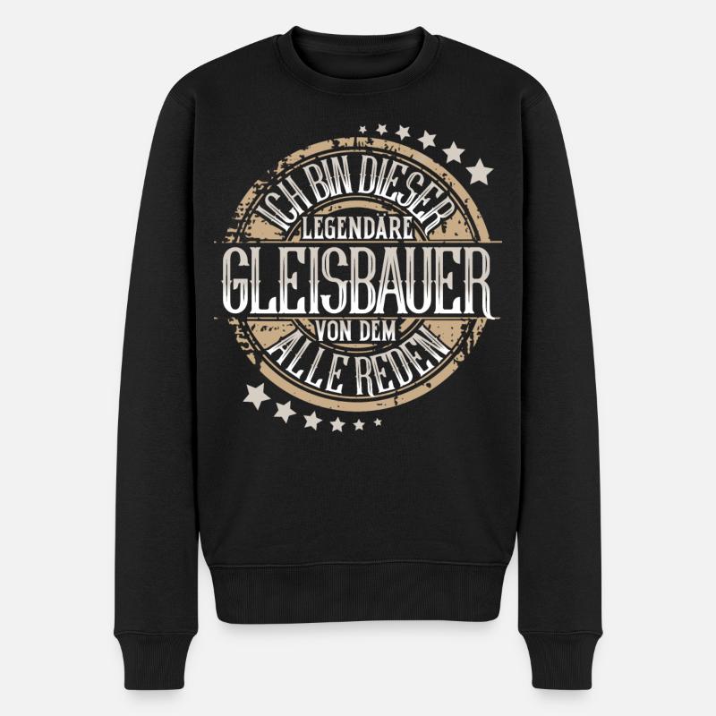 Gleisbauer - Männer Premium Bio Pullover - Schwarz