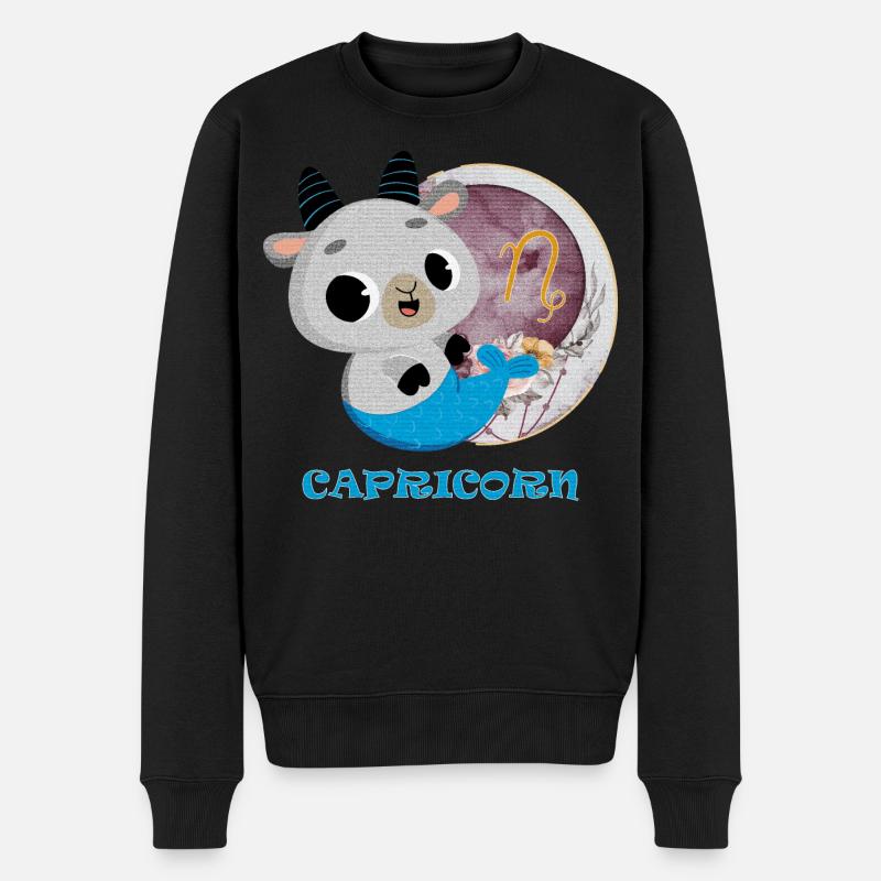 Sternzeichen Steinbock - Männer Premium Bio Pullover - Schwarz