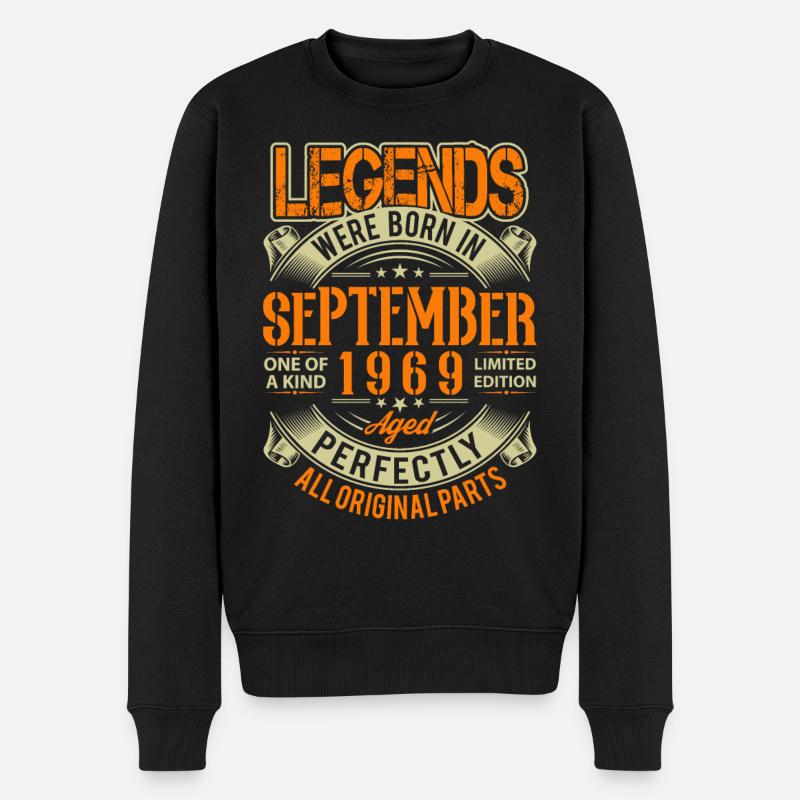 1969 Septembre Légende d’anniversaire - Pull Premium bio Homme - noir
