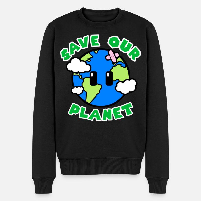 Save Our Planet - Männer Premium Bio Pullover - Schwarz