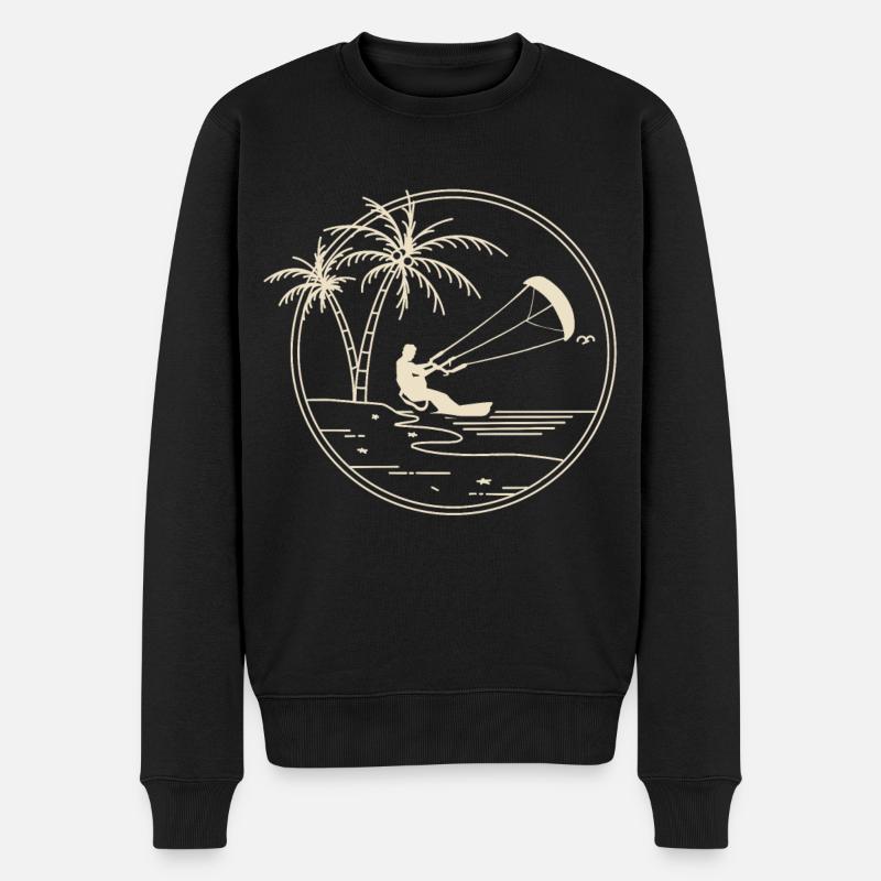 Kitesurfen Kitesurf Kitesurfer Kiteboard - Männer Premium Bio Pullover - Schwarz