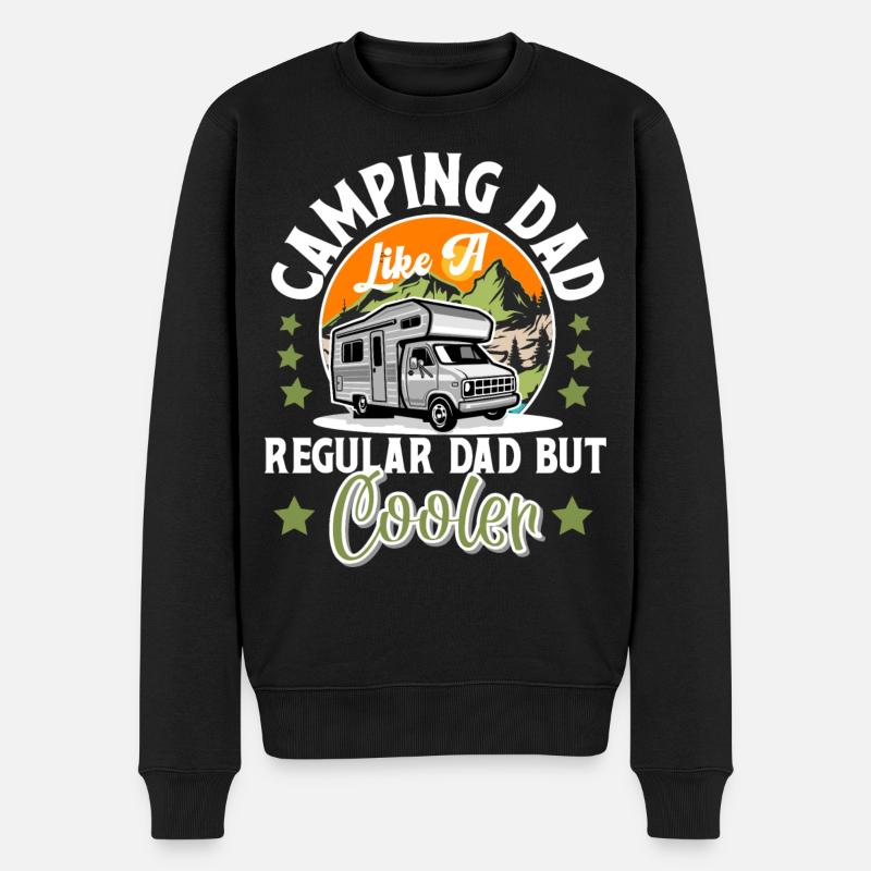 Camping Papa Camper Campen - Männer Premium Bio Pullover - Schwarz