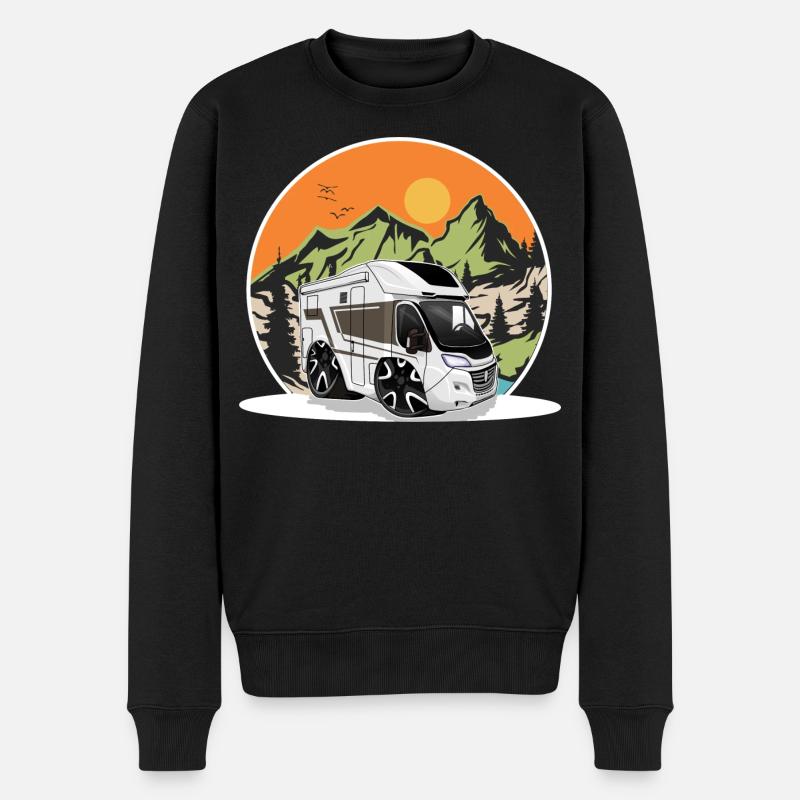 Camping Camper Campen - Männer Premium Bio Pullover - Schwarz