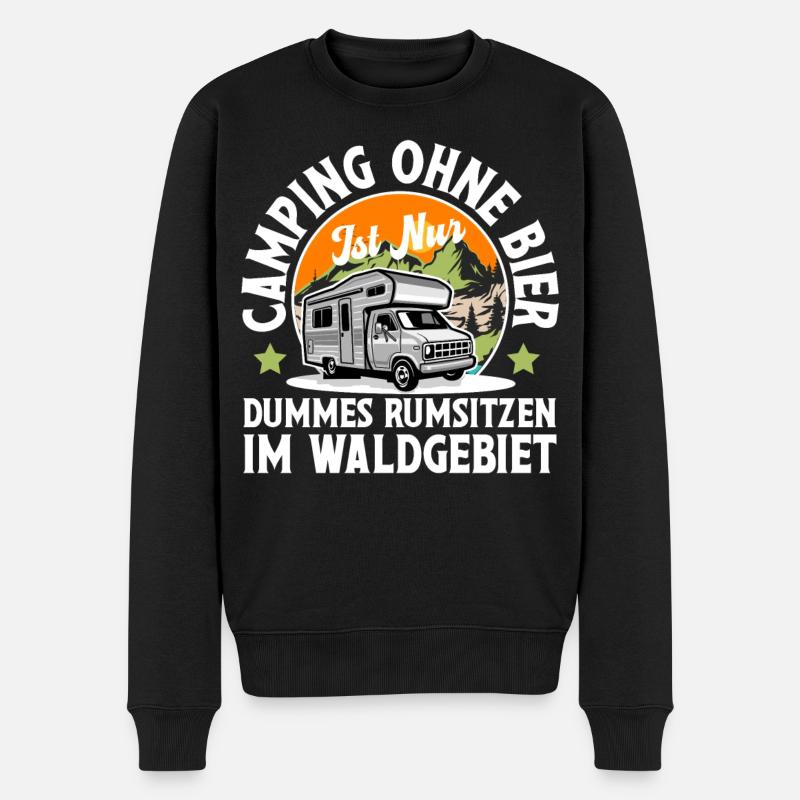 Camping Camper Campen - Männer Premium Bio Pullover - Schwarz