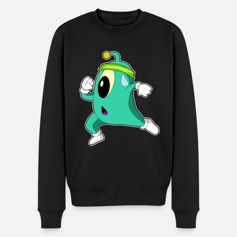 Alien en joggeur - Pull Premium bio Homme - noir