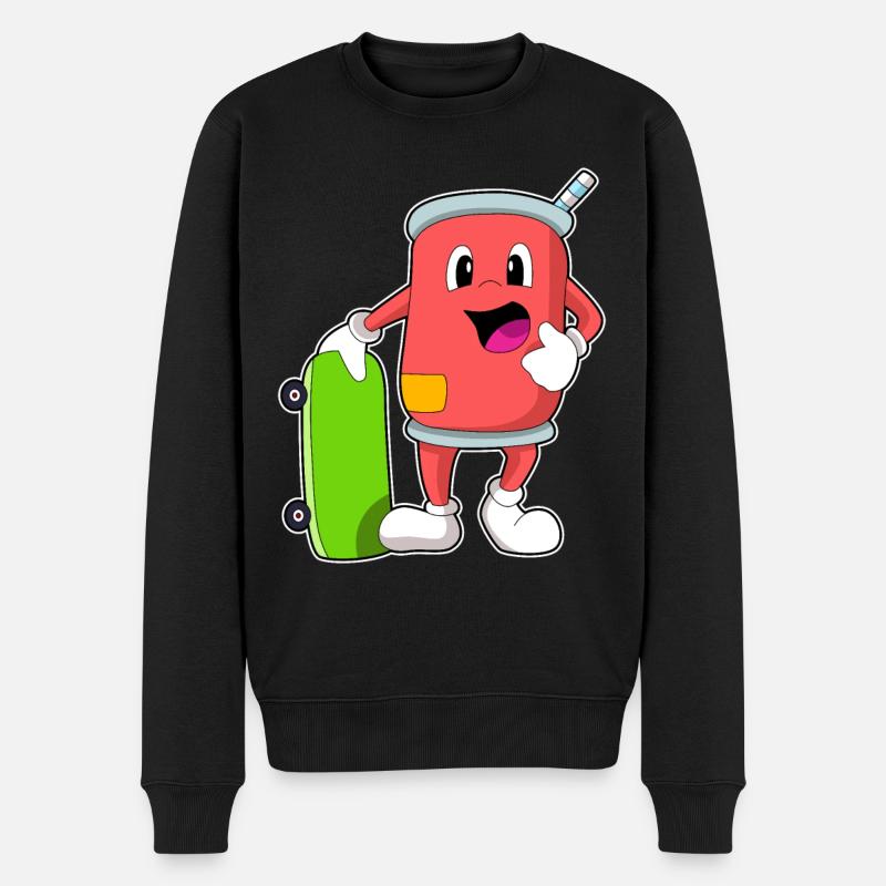Dose als Skater mit Skateboard - Männer Premium Bio Pullover - Schwarz