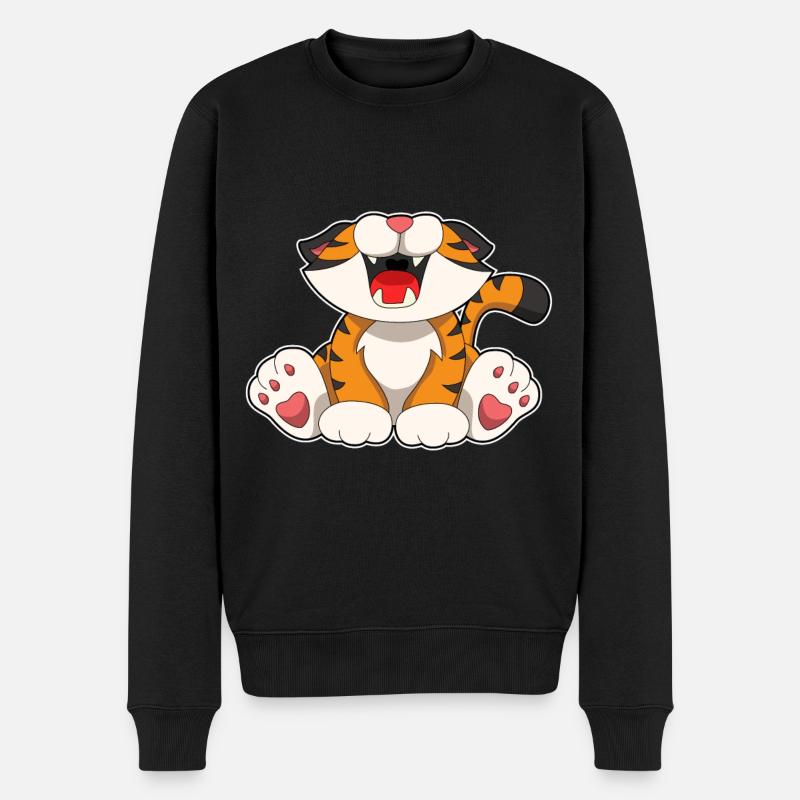Tigre rugissant - Pull Premium bio Homme - noir