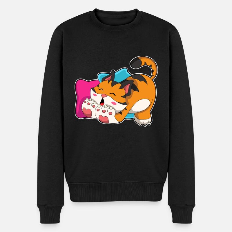Süßer Tiger - Männer Premium Bio Pullover - Schwarz