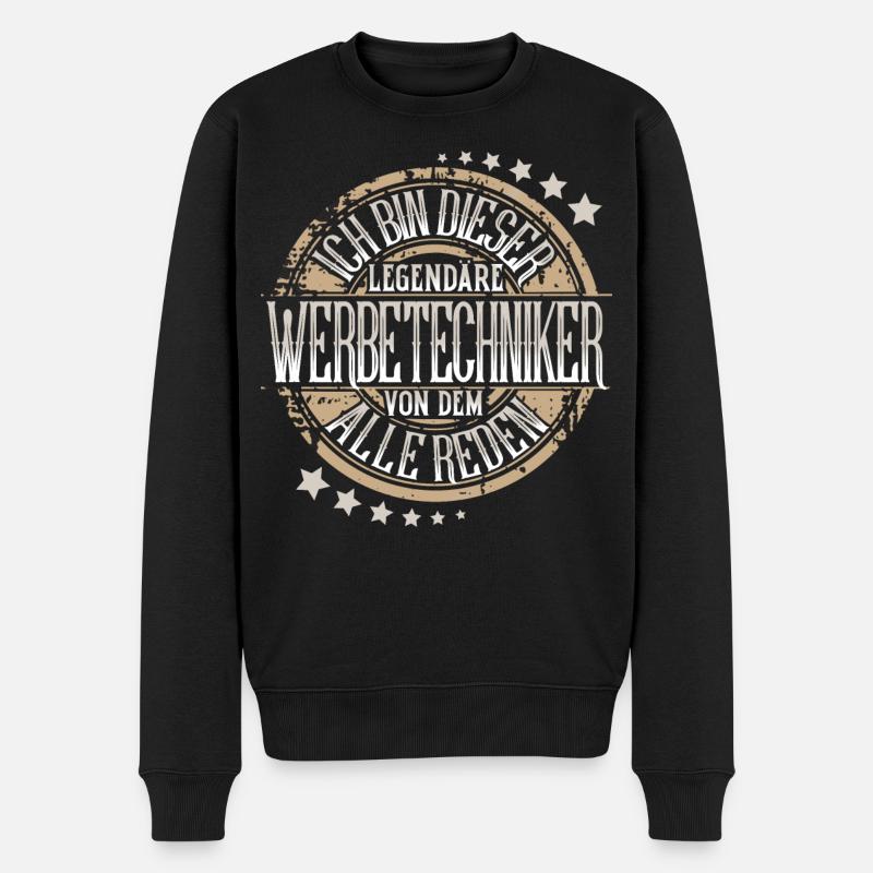 Werbetechniker - Männer Premium Bio Pullover - Schwarz